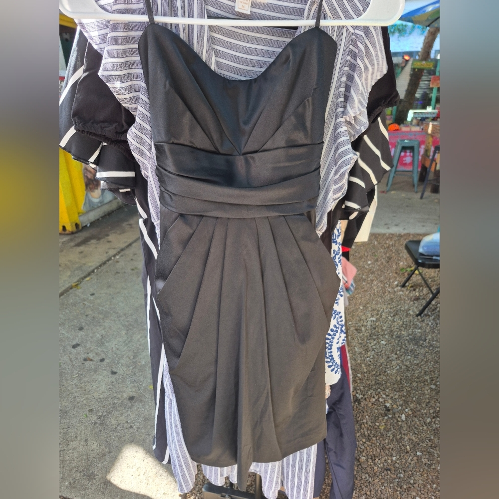 Mystic Black and Gray Backless Dress